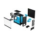 Корпус ПК без блока питания/ Case Fractal Design Pop Air RGB Cyan Core TG Clear Tint, Midi-Tower, 3x120mm RGB, 2xUSB-A 3.2 ATX, mATX, mITX Black/Cyan