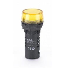 Лампа комм. ADDS ?22 мм LED жел. 220В AC/DC ЛK-22 DEKraft