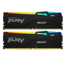 Память оперативная/ Kingston 16GB 6000MT/s DDR5 CL30 DIMM (Kit of 2) FURY Beast RGB XMP