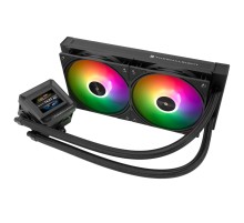 Водяное охлаждение для процессора/ Water Cooling System Thermalright Frozen Warframe SE 240 ARGB Black  (240mm, LED temp., Black, ARGB/ Fans: 2x120mm, 70.84CFM, 29.8dBA, 2000RPM/ Pump height 59mm, Rad thickness 27mm/ S: 1851, 1700, 1200, 115X, AM5, AM4)