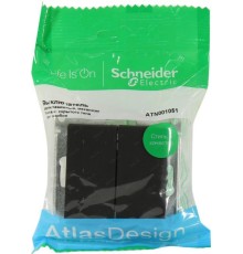 ATLASDESIGN 2-клавишный ВЫКЛЮЧАТЕЛЬ, сх.5, 10АХ, механизм, КАРБОН