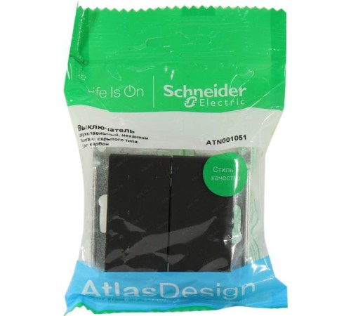 ATLASDESIGN 2-клавишный ВЫКЛЮЧАТЕЛЬ, сх.5, 10АХ, механизм, КАРБОН ATLASDESIGN 2-клавишный ВЫКЛЮЧАТЕЛЬ, сх.5, 10АХ, механизм, КАРБОН