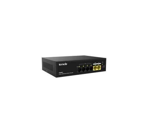 Коммутатор/ Tenda S106PC Коммутатор неуправляемый PoE, 6 портов, 5x100 Мбит/с, PoE 4х до 30 Вт, настольный