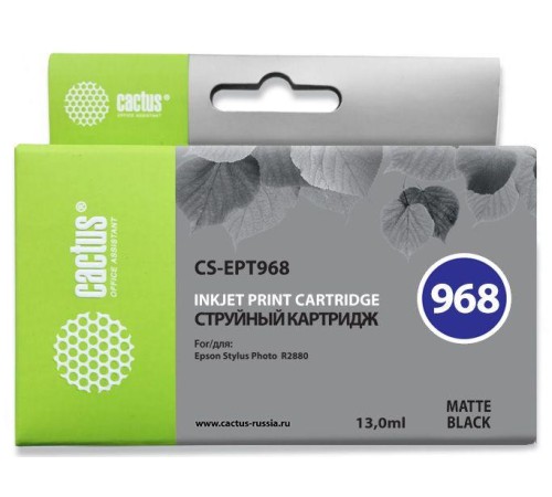 -/ Картридж струйный Cactus CS-EPT968 T0968 черный матовый (13мл) для Epson Stylus Photo R2880
