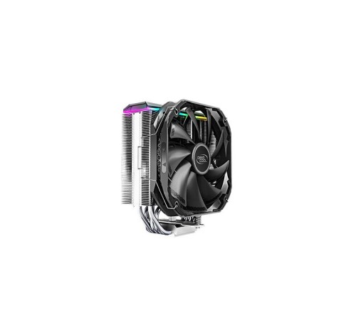 Кулер для процессора DEEPCOOL AS500 LGA20XX/1700/1200/115X/AM5/AM4 (8шт/кор, TDP 220W, PWM, ARGB Led, Fan 140mm, 5 тепл. трубок ) RET (R-AS500-BKNLMN-G)