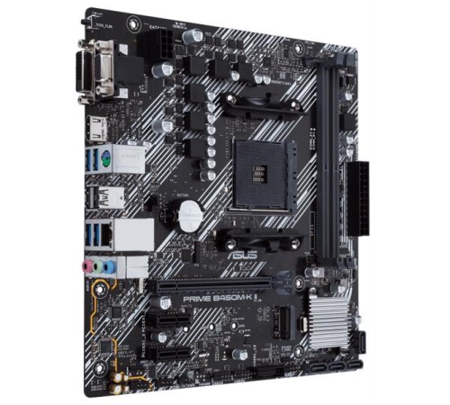 Материнская палата ASUS PRIME B450M-K II, AM4, B450, 2*DDR4, 4*SATA, 1*M.2, 4*USB 3.2, 2*USB 2.0, 3*PCIx16, 2*PCIx1, DVI-D+D-Sub+HDMI, mATX; 90MB1600-M0EAY0