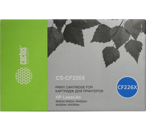 -/ Картридж лазерный Cactus CS-CF226X CF226X черный (9000стр.) для HP LJ M402d/M402n/M426dw/M426fdn/M42
