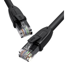 GCR Патч-корд прямой 0.5m UTP кат.6, черный, 24 AWG, литой, ethernet high speed 1 Гбит/с, RJ45, T568B