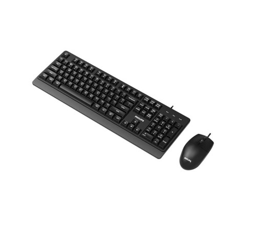 Аксессуары Philips Проводной Комплект  SPT6247, USB 2.0 104 клав/3 кнопки, 1600dpi, русская заводская раскладка, чёрный