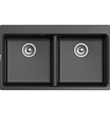 Кухонная мойка RIVELATO RIVELATO Мойка AXEL 90-2D  2-чаши 870*520мм, монтаж: врезной, материал: кварц, цвет: черный
