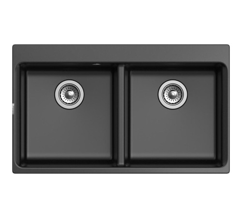Кухонная мойка RIVELATO RIVELATO Мойка AXEL 90-2D 2-чаши 870*520мм, монтаж: врезной, материал: кварц, цвет: черный Кухонная мойка RIVELATO RIVELATO Мойка AXEL 90-2D 2-чаши 870*520мм, монтаж: врезной, материал: кварц, цвет: черный