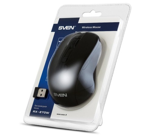 Беспроводная мышь SVEN RX-270W чёрная (3+1кл. 800-1600DPI, блист) Беспроводная мышь SVEN RX-270W чёрная (3+1кл. 800-1600DPI, блист)