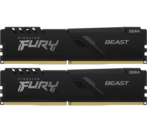 Память оперативная/ Kingston 8GB 3200MT/s DDR4 CL16 DIMM (Kit of 2) FURY Beast Black Память оперативная/ Kingston 8GB 3200MT/s DDR4 CL16 DIMM (Kit of 2) FURY Beast Black