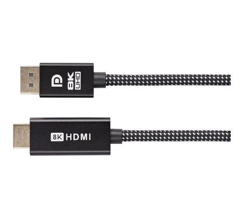 Кабель/ Кабель DisplayPort M-> HDMI M 4K@120Hz/8K@30Hz 1.8m Telecom,оплетка (TA815M-1.8M)