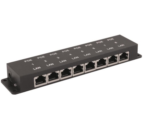 Инжектор/ OSNOVO Пассивный PoE-инжектор Fast Ethernet на 8 портов