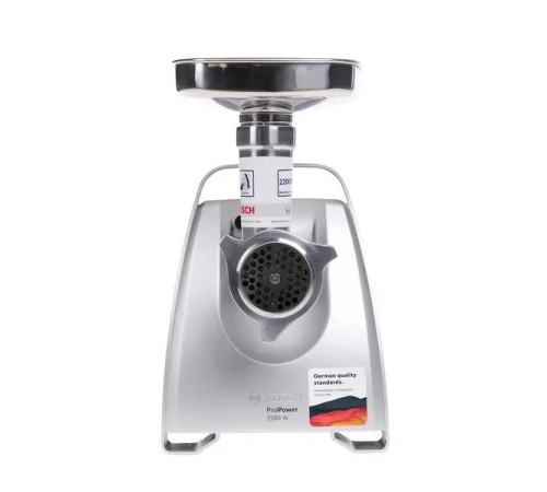 Мясорубка BOSCH/ РОЗНИЧНЫЙ ЭКСКЛЮЗИВ!! 800/2200Вт, 4.3 кг/мин., черный/метал фронт, реверс, отсек для хран., 3 диска, кебаб Мясорубка BOSCH/ РОЗНИЧНЫЙ ЭКСКЛЮЗИВ!! 800/2200Вт, 4.3 кг/мин., черный/метал фронт, реверс, отсек для хран., 3 диска, кебаб