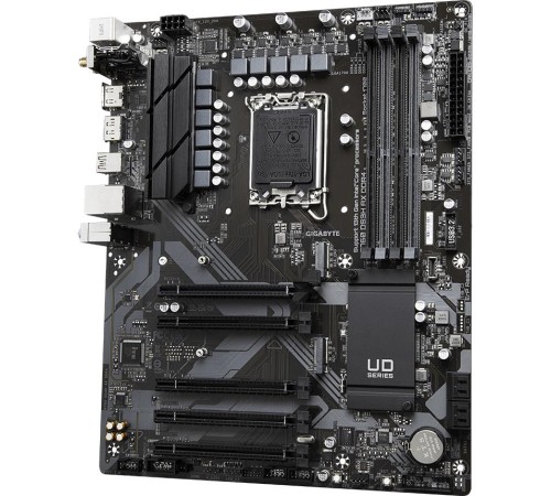 Материнская плата/ MB GIGABYTE INTEL B760 s1700, 4xDDR4(128GB), HDMI 2.0/DP, 1xPCIe 4.0x16, 4xPCIe 3.0x16, 1xLAN, Wi-Fi, BT, 4xSATA 6Gb/s, 2xM.2, 1xUSB-C, 1xUSB 3.2, 4xUSB 2.0, 1xPS/2, ATX Материнская плата/ MB GIGABYTE INTEL B760 s1700, 4xDDR4(128GB), HDMI 2.0/DP, 1xPCIe 4.0x16, 4xPCIe 3.0x16, 1xLAN, Wi-Fi, BT, 4xSATA 6Gb/s, 2xM.2, 1xUSB-C, 1xUSB 3.2, 4xUSB 2.0, 1xPS/2, ATX