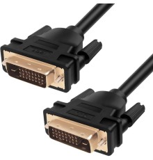 Greenconnect Кабель DVI-D 20.0m, 25M/25M, черный, позолоченные контакты, ферритовое кольцо, двойной экран, OD 8.5mm, 28/26 AWG, GCR-52158