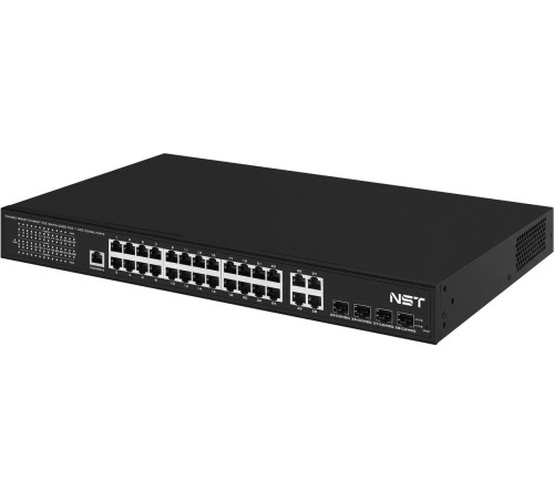 Управляемый L2 PoE коммутатор Gigabit Ethernet/ Управляемый L2 PoE коммутатор Gigabit Ethernet на 24 RJ45 PoE + 4 x GE Combo Uplink порта. Порты: 24 x GE (10/100/1000 Base-T) с поддержкой PoE (IEEE 802.3af/at), 4 x GE Combo Uplink (RJ45 + SFP). Соответств Управляемый L2 PoE коммутатор Gigabit Ethernet/ Управляемый L2 PoE коммутатор Gigabit Ethernet на 24 RJ45 PoE + 4 x GE Combo Uplink порта. Порты: 24 x GE (10/100/1000 Base-T) с поддержкой PoE (IEEE 802.3af/at), 4 x GE Combo Uplink (RJ45 + SFP). Соответств