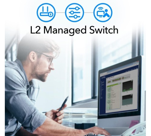 Коммутатор/ 24-Port Layer 2 Managed Gigabit PoE+ Switch with 4 Gigabit Combo Ports, 300W Коммутатор/ 24-Port Layer 2 Managed Gigabit PoE+ Switch with 4 Gigabit Combo Ports, 300W