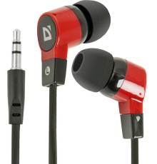 Defender Наушники вставки Basic 619 черный + красный