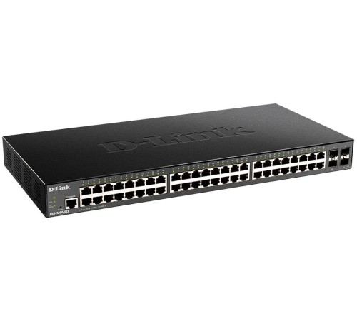 Коммутатор/ DGS-1250-52X,DGS-1250-52X/A1A Smart L2 Switch 48x1000Base-T, 4х10GBase-X SFP+, CLI, RJ45 Console