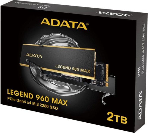 Твердотельный накопитель/ ADATA SSD LEGEND 960 MAX, 2000GB, M.2(22x80mm), NVMe 1.4, PCIe 4.0 x4, 3D NAND, R/W 7400/6800MB/s, IOPs 750 000/630 000, DRAM buffer 2000MB, TBW 1560, DWPD 0.43, with BIG Heat Spreader (5 лет) Твердотельный накопитель/ ADATA SSD LEGEND 960 MAX, 2000GB, M.2(22x80mm), NVMe 1.4, PCIe 4.0 x4, 3D NAND, R/W 7400/6800MB/s, IOPs 750 000/630 000, DRAM buffer 2000MB, TBW 1560, DWPD 0.43, with BIG Heat Spreader (5 лет)