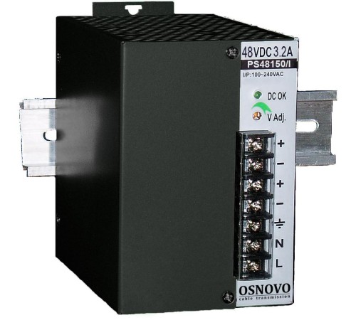 Блок питания/ OSNOVO Промышленный блок питания. DC48V, 3.2A (150W). Диапазон входных напряжений: AC195-265V