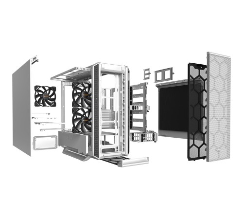 Корпус ПК без блока питания/ Case be quiet! SILENT BASE 802, Midi-Tower, 3x140mm, 2xUSB-A 3.2, 1xUSB 3.2 Type-C, E-ATX, ATX, mATX, mITX White