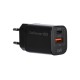 Сетевое З/У/ Сетевое З/У GoPower GPQC09 1USB+1Type-C 35W QC3.0 GAN черный