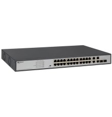Коммутатор ORIGO Неуправляемый PoE-коммутатор, 26x1000Base-T (24x1000Base-T PoE), 2xCombo 1000Base-T/SFP, PoE-бюджет 370 Вт, PoE до 250 м, комплект для установки в 19" стойку