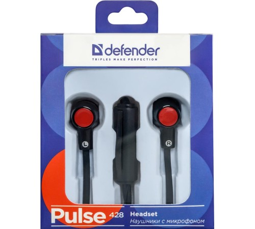 Defender Гарнитура для смартфонов Pulse 428 черный, вставки