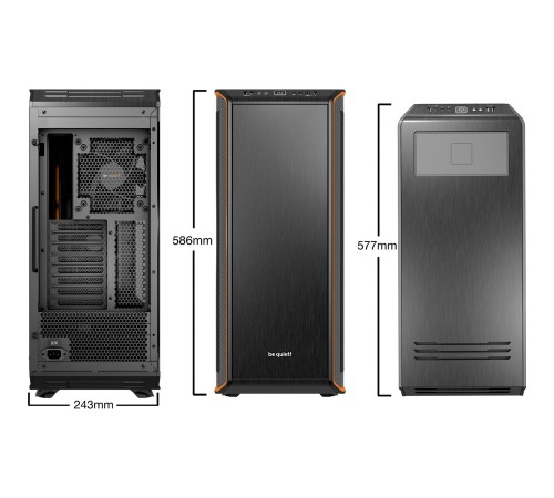 Корпус ПК без блока питания/ Case be quiet! DARK BASE PRO 900 rev.2, Full-Tower, TG, 3x140mm, 3xUSB-A 3.2, 1xUSB 3.2 Type-C, E-ATX, ATX, mATX, mITX Black/Orange