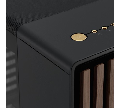 Корпус без блока питания/ Case Fractal Design North TG Dark Tint, Midi-Tower, 2x140mm, 2xUSB-A 3.2 + 1xUSB 3.2 Type-C ATX, mATX, mITX Wood panel, Charcoal Black