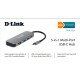 Концентратор/ DUB-2325 USB-C Hub, 2xUSB3.0 + USB-C, SD/microSD Card Reader