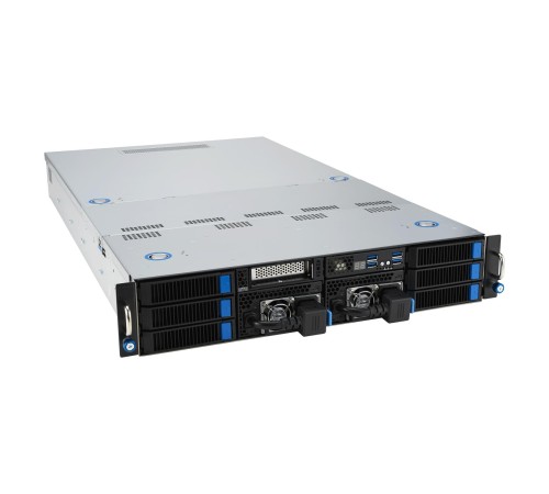 Серверная платформа/ ASUS ESC4000A-E12-SKU1, 2U GPU, 1 x SP5 LGA6096 EPYC 9004 (400W), 12DIMM DDR5, 2 x 2.5" SATA/SAS*/NVMe + 2 x 3.5" SATA/SAS*/NVMe + 2 x 3.5" SATA/SAS*,2 x GbE LAN (I350), 1+1 2600W
