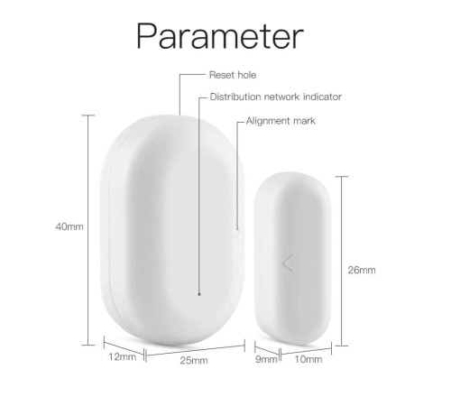 Датчик открытия дверей и окон MOES Door&Window Sensor CR2032 Zigbee
