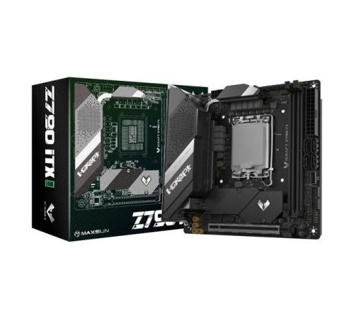 Материнская плата MAXSUN MS-iCraft Z790ITX WIFI, LGA1700, Z790, 2*DDR5, 4*SATA3, 2*M.2,  4*USB 3.2, 4*USB 2.0, Type-C, 1*PCIEx16, HDMI+DP, mITX