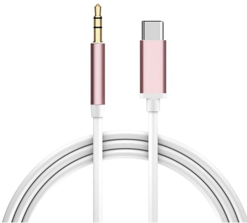 Кабель аудио TypeC - AUX jack 3,5mm, ультрагибкий, белый, розовый, GCR-52326