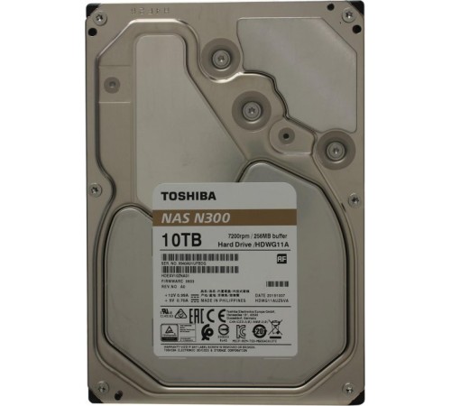 Жесткий диск/ HDD Toshiba SATA3 10Tb 3.5" 7200 NAS 256Mb (N300) RTL