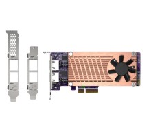 Плата расширения/ QNAP QM2-2P2G2T Expansion card 2 slots M.2 2280 NVMe. PCIe Gen3 x4 interface, 2x 2.5 GbE BASE-T.