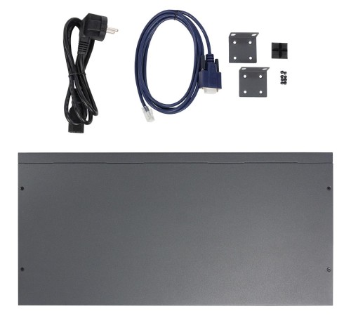 Коммутатор/ Управляемый L3 коммутатор, 24x1000Base-T, 4x10GBase-X SFP+, консольный порт RJ-45, комплект для установки в 19" стойку