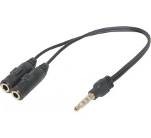 Defender Переходник Headset Jack 2*3.5jack—3.5 4pin jack 0,15м