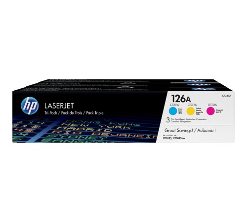 Тонер-картридж набор из 3 шт/ HP 126A CYM Tri-Pack LJ Toner Cartridge Тонер-картридж набор из 3 шт/ HP 126A CYM Tri-Pack LJ Toner Cartridge
