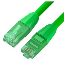 GCR Патч-корд прямой 0.5m LSZH UTP кат.6, зеленый, 24 AWG, литой без фиксатора, ethernet high speed, RJ45, T568B, GCR-52765