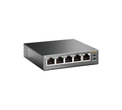 Коммутатор/ 5-Port Gigabit Desktop Switch with 4-Port PoE, 5 Gigabit RJ45 ports including 4 PoE ports, 56W PoE Power supply, steel case