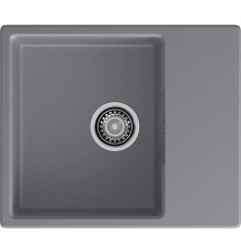 Кухонная мойка GRANFEST GRANFEST Мойка URBAN 658L  1-чаша+крыло 580*490мм, монтаж: врезной, материал: кварц, цвет: темно-серый