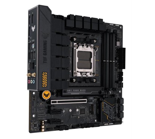 Материнская плата ASUS TUF GAMING B650M-E WIFI, AM5, B650, 4*DDR5, 4*SATA, 2*M.2, 3*USB 3.2, 4*USB 2.0, Type-C, 2*PCIx16, 2*PCIx1, 2*DP+HDMI, mATX; 90MB1FV0-M0EAY0 (незначительное повреждение коробки)