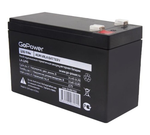 Аккумулятор свинцово-кислотный GoPower LA-1290 12V 9Ah (1/5) Аккумулятор свинцово-кислотный GoPower LA-1290 12V 9Ah (1/5)