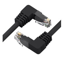 GCR Патч-корд прямой 3.0m UTP кат.5e, черный, верхний/нижний угол, литой, ethernet high speed, RJ45, T568B